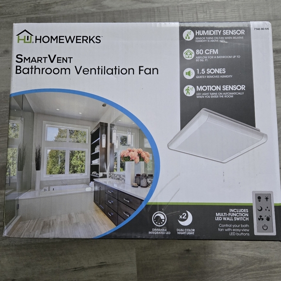 Homewerks 7146-80-MS Smart Vent Bathroom Ventilation Fan